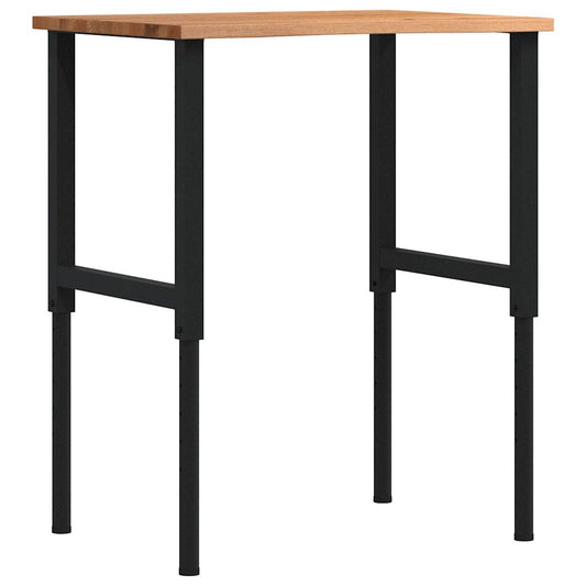 Pracovní stůl světle hnědý 80 x 60 x (71,5–98) cm masivní dub