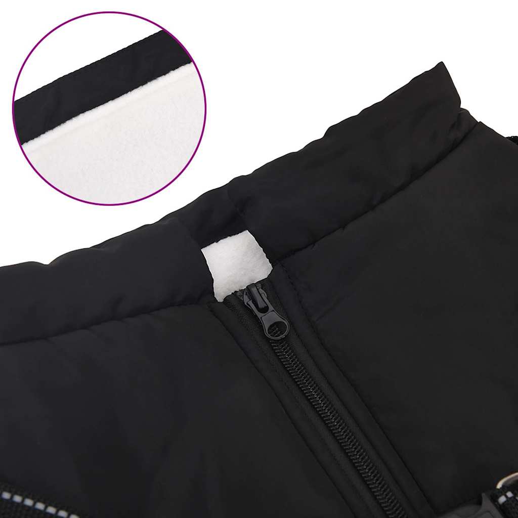 Bunda pro psa s postrojem nepromokavá reflexní černá L48