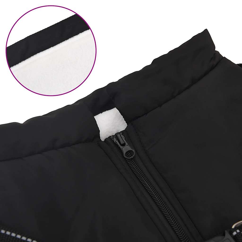 Bunda pro psa s postrojem nepromokavá reflexní černá L52