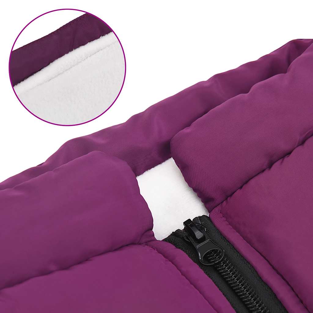 Bunda pro psa s postrojem nepromokavá reflexní fialová L44
