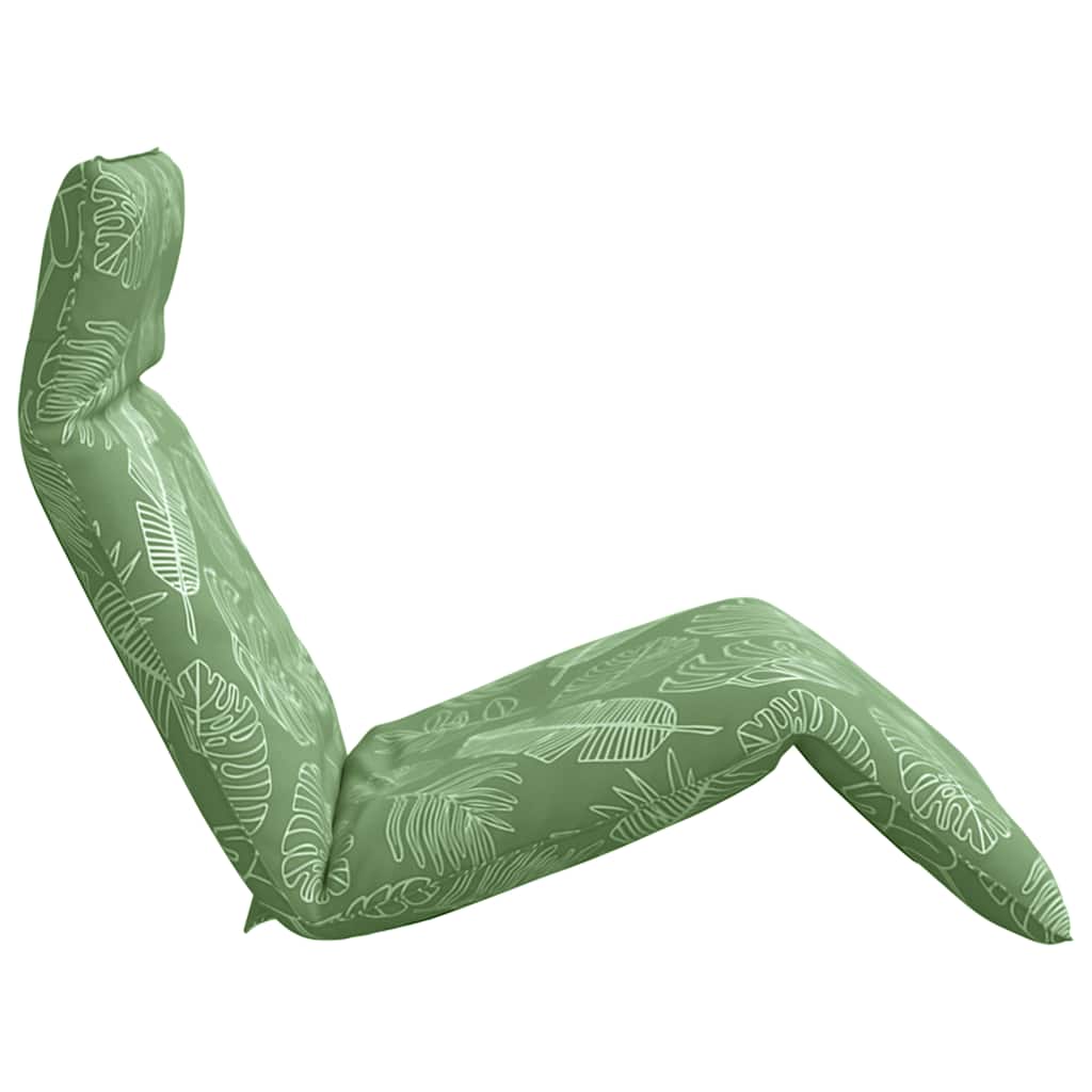 Skládací lehátko, vzorem listů, 175x54x8,5 cm, oxfordská látka