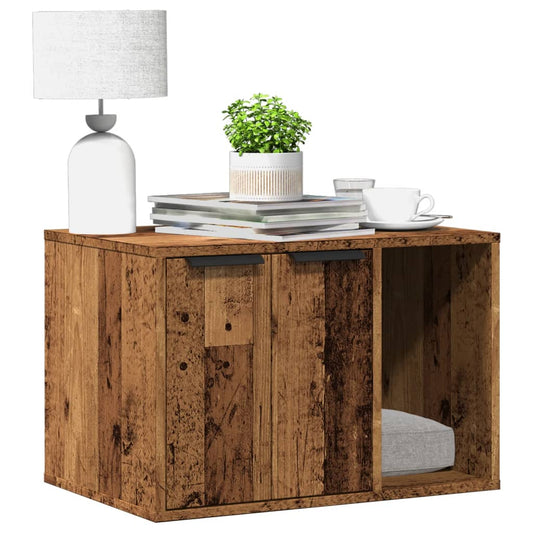 Skříňka na kočičí záchod old wood 60x40x40 cm kompozitní dřevo