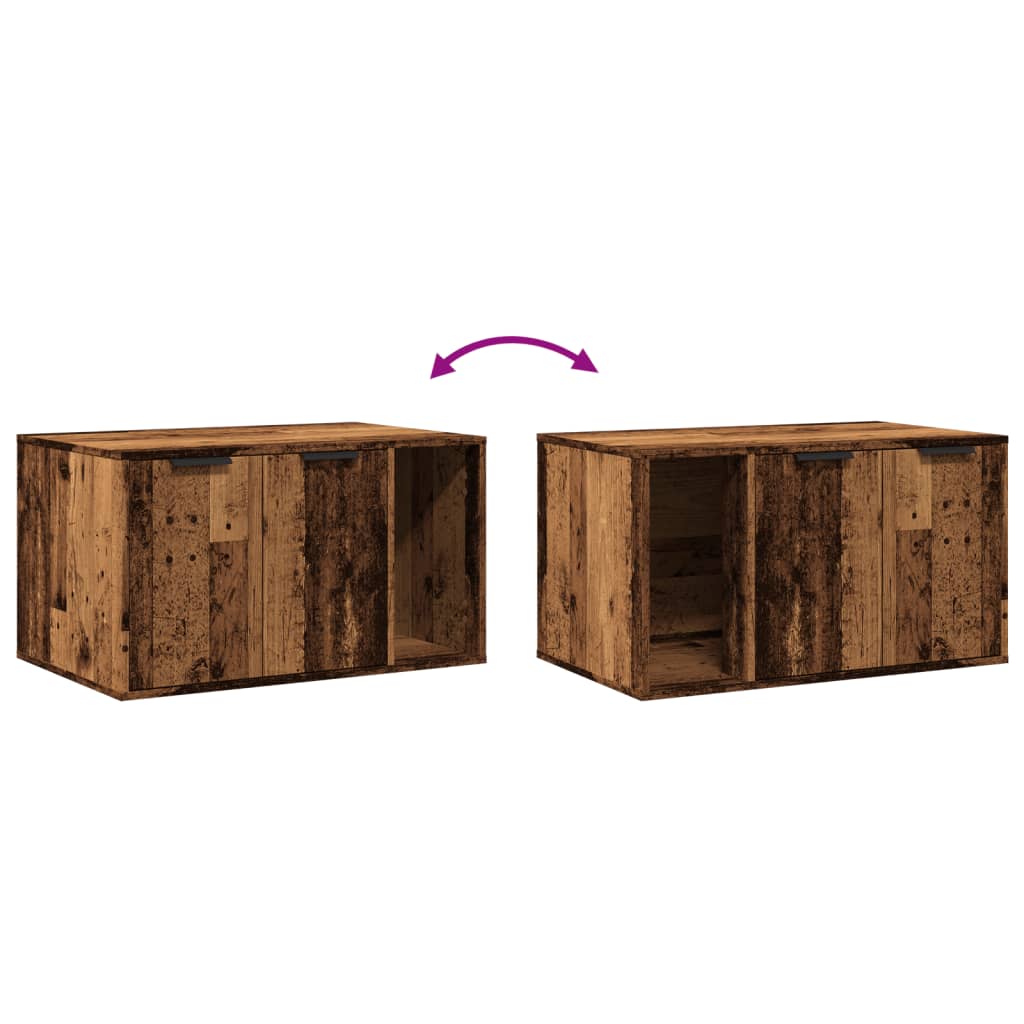 Skříňka na kočičí záchod old wood 80x50x45 cm kompozitní dřevo