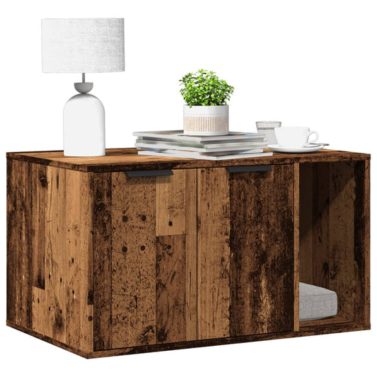 Skříňka na kočičí záchod old wood 80x50x45 cm kompozitní dřevo