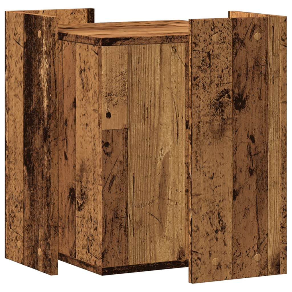 Skříňka na kočičí záchod old wood 42x42x51 cm kompozitní dřevo