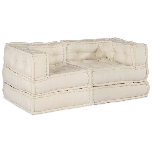 Modulární pohovka 2 pcs Krémová 70 x 70 x 56 cm textil