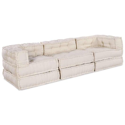 Modulární pohovka 3 pcs Krémová 70 x 70 x 56 cm textil