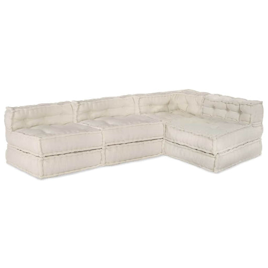 Modulární pohovka 4 pcs Krémová 70 x 70 x 56 cm textil