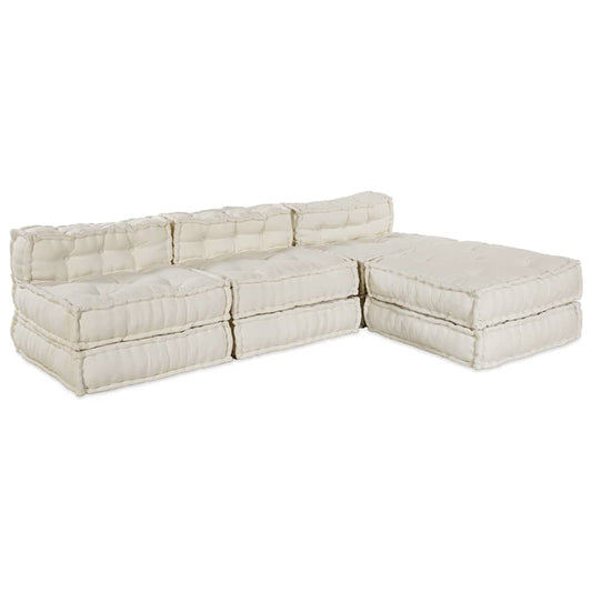 Modulární pohovka 4 pcs Krémová 70 x 70 x 56 cm textil