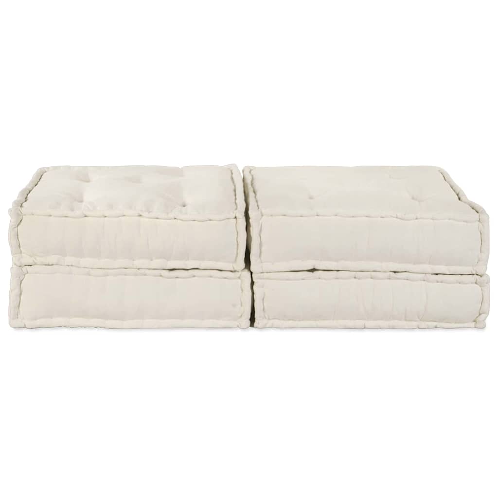 Modulární pohovka 2 pcs Krémová 70 x 70 x 36 cm textil