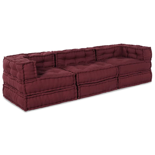 Modulární pohovka 3 pcs Bordó 70 x 70 x 56 cm textil