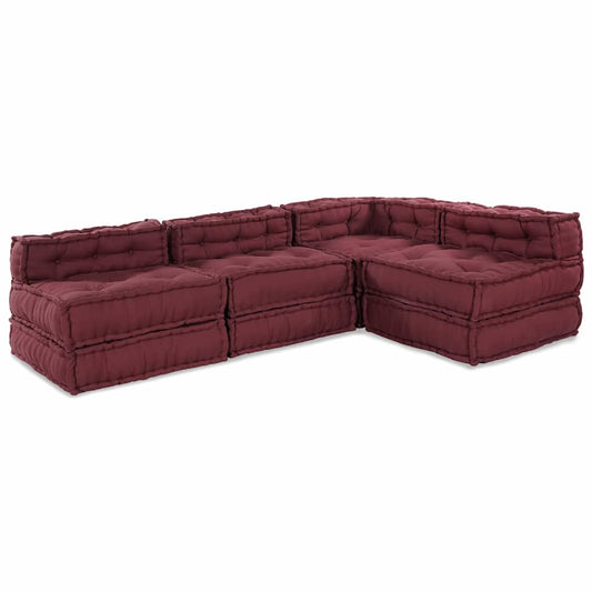 Modulární pohovka 4 pcs Bordó 70 x 70 x 56 cm textil