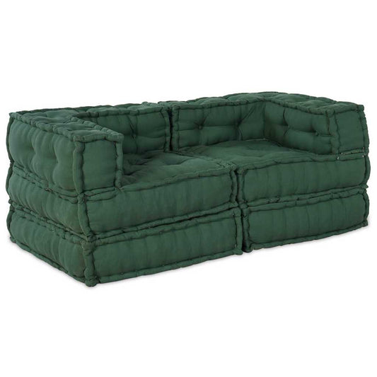 Modulární pohovka 2 pcs Zelená 70 x 70 x 56 cm textil