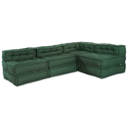 Modulární pohovka 4 pcs Zelená 70 x 70 x 56 cm textil