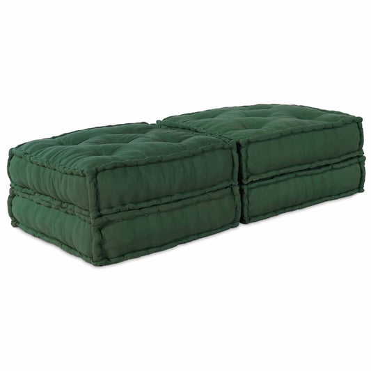 Modulární pohovka 2 pcs Zelená 70 x 70 x 36 cm textil
