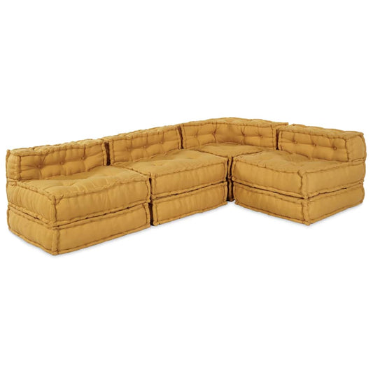 Modulární pohovka 4 pcs Žlutá 70 x 70 x 56 cm textil