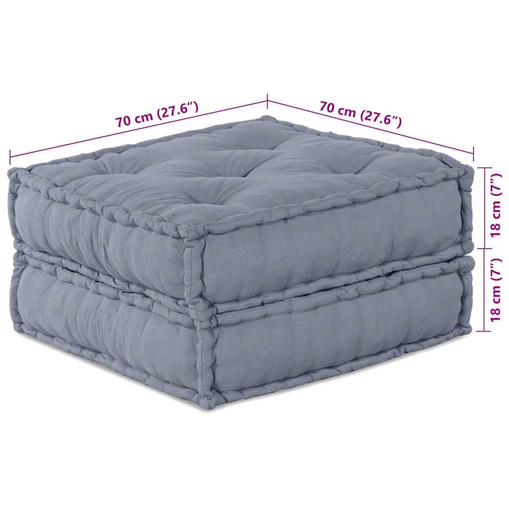 Modulární pohovka 2 pcs Šedá 70 x 70 x 36 cm textil