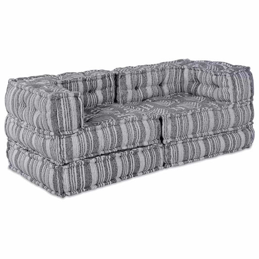 Modulární pohovka Pruhovaný 2 pcs Šedá 70 x 70 x 54 cm textil