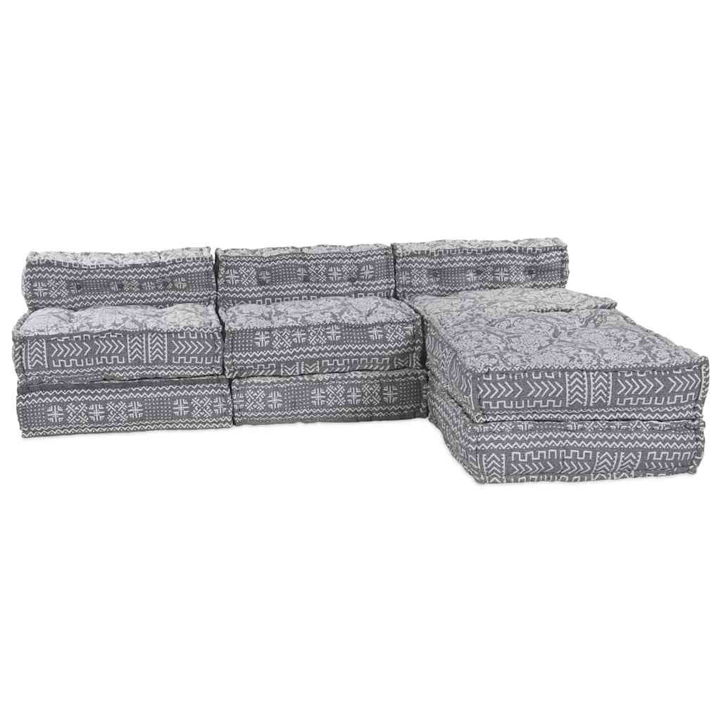 Modulární pohovka 4 pcs Světle šedá 70 x 70 x 56 cm textil