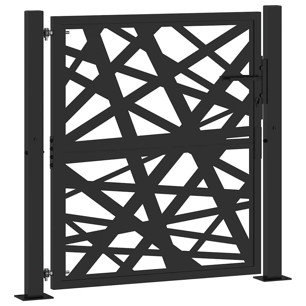 Zahradní branka černá 105x106 cm ocel design lehkou