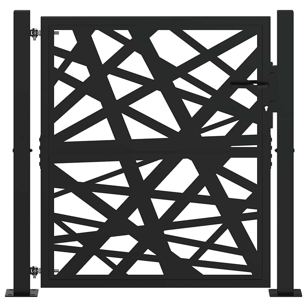 Zahradní branka černá 105x106 cm ocel design lehkou