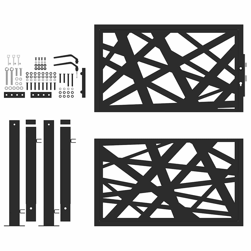 Zahradní branka černá 105x106 cm ocel design lehkou