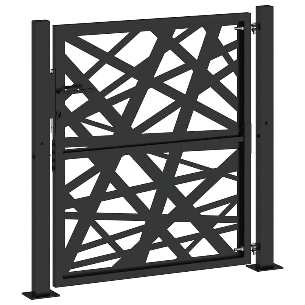 Zahradní branka černá 105x106 cm ocel design lehkou