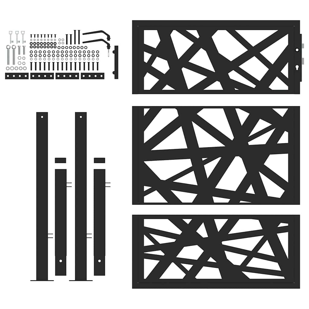 Zahradní branka černá 105x130 cm ocel design lehkou