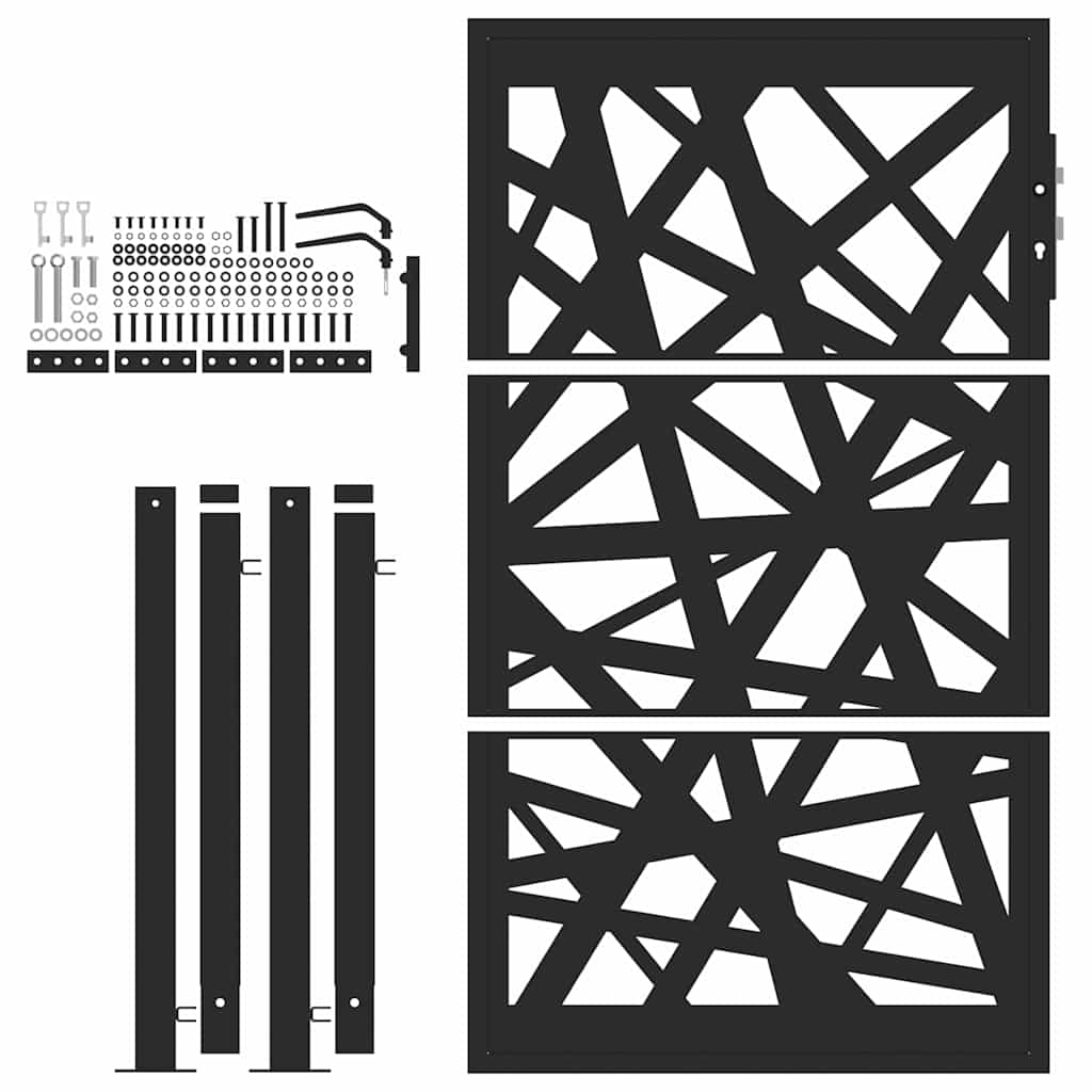 Zahradní branka černá 105x155 cm ocel design lehkou