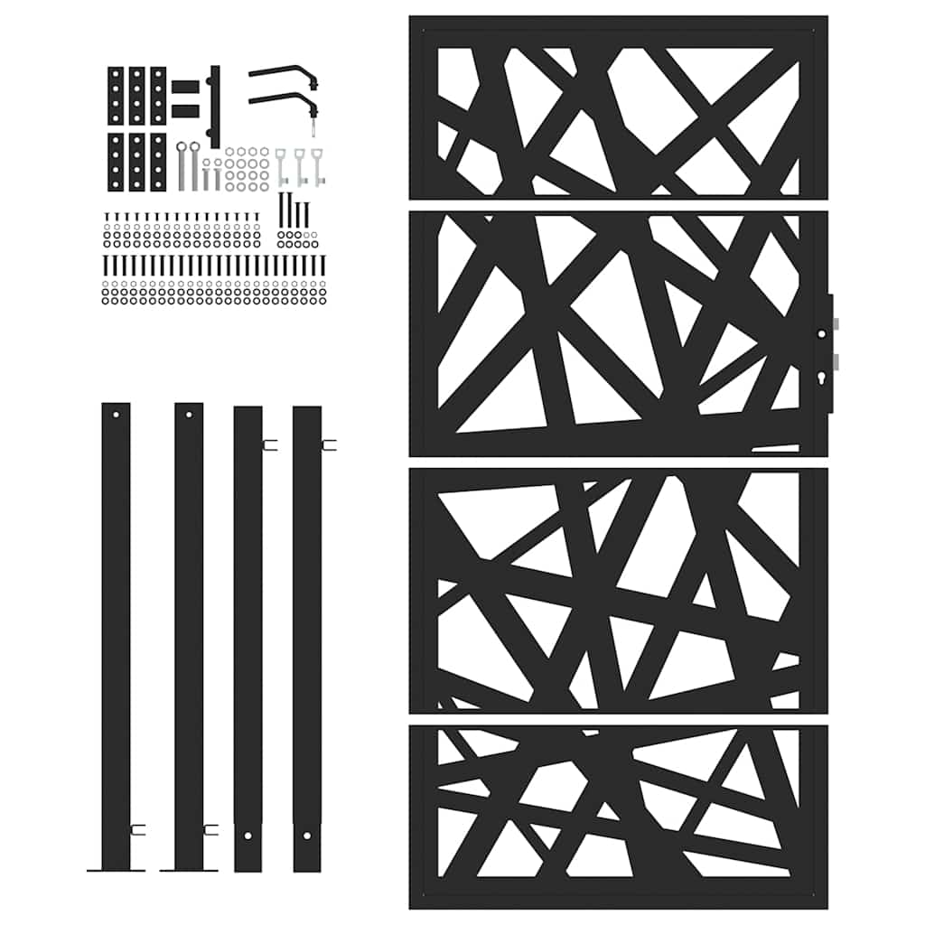 Zahradní branka černá 105x180 cm ocel design lehkou