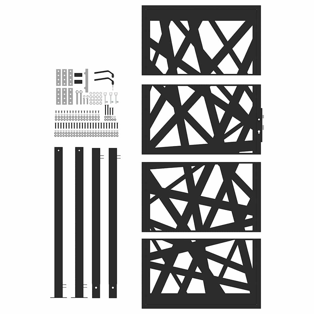 Zahradní branka černá 105x205 cm ocel design lehkou