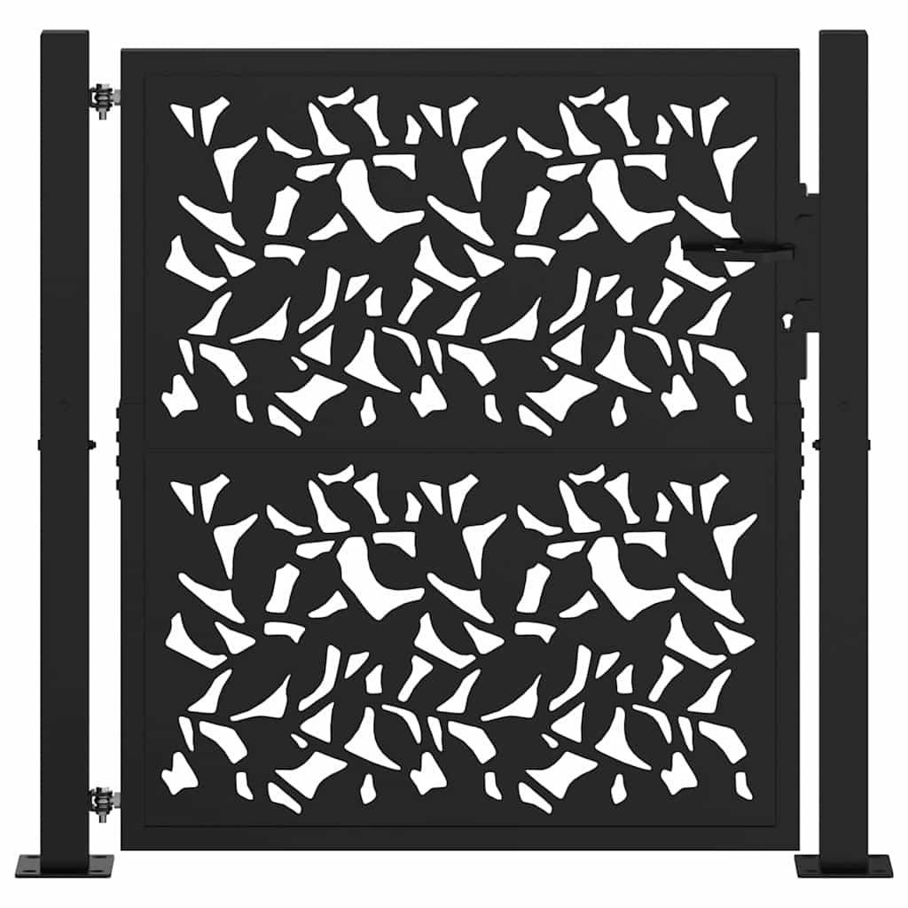 Zahradní branka černá 105x106 cm ocel design listů