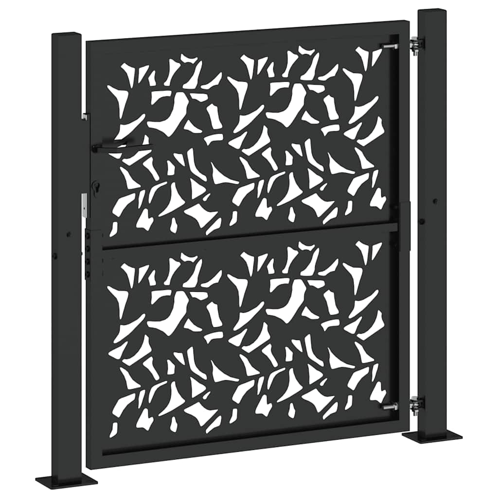 Zahradní branka černá 105x106 cm ocel design listů
