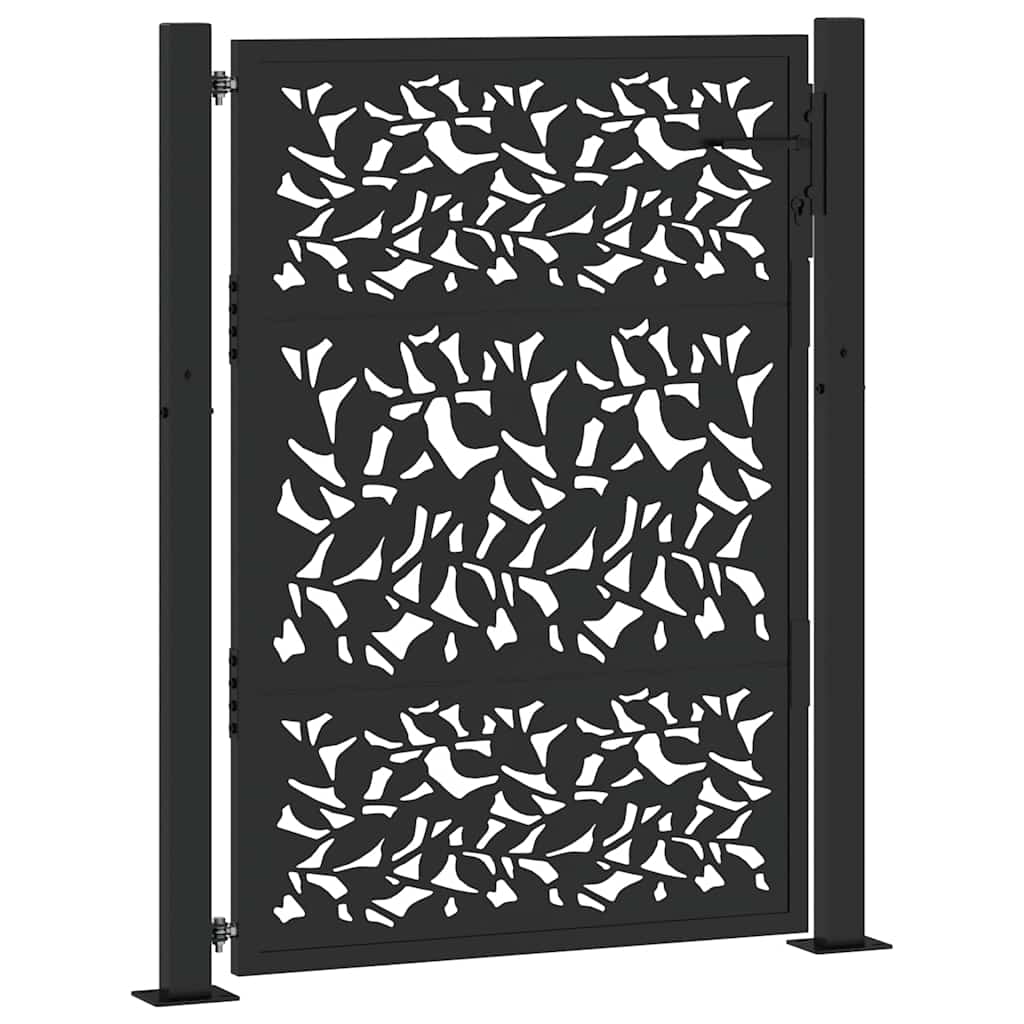 Zahradní branka černá 105x130 cm ocel design listů