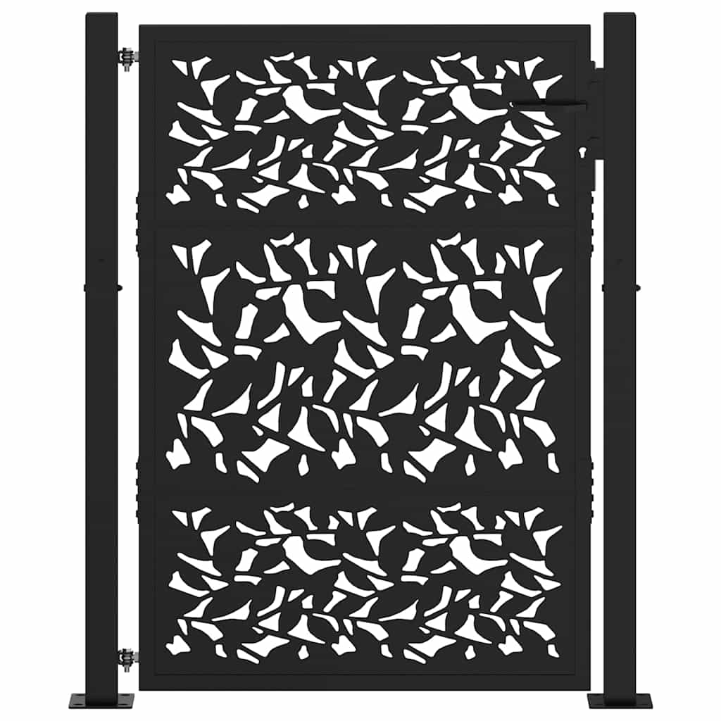Zahradní branka černá 105x130 cm ocel design listů