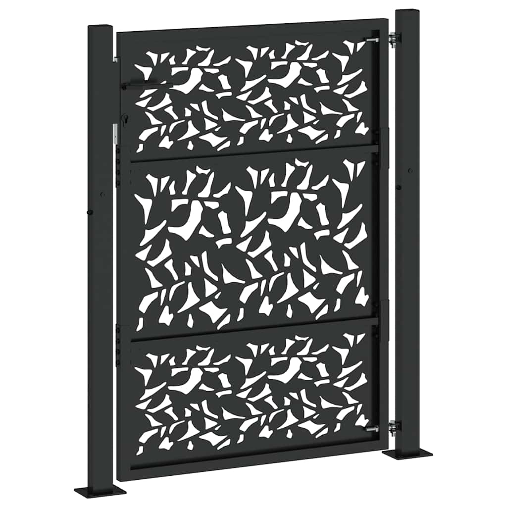Zahradní branka černá 105x130 cm ocel design listů