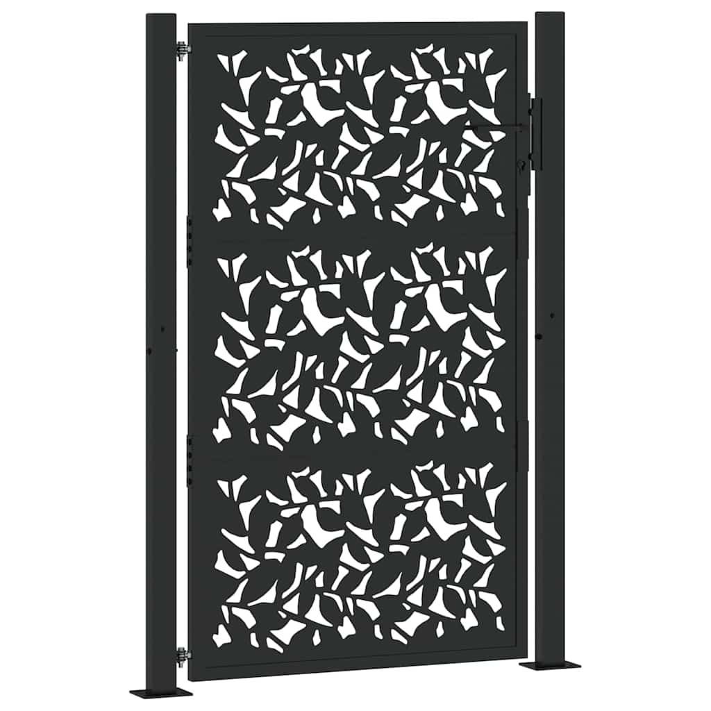 Zahradní branka černá 105x155 cm ocel design listů