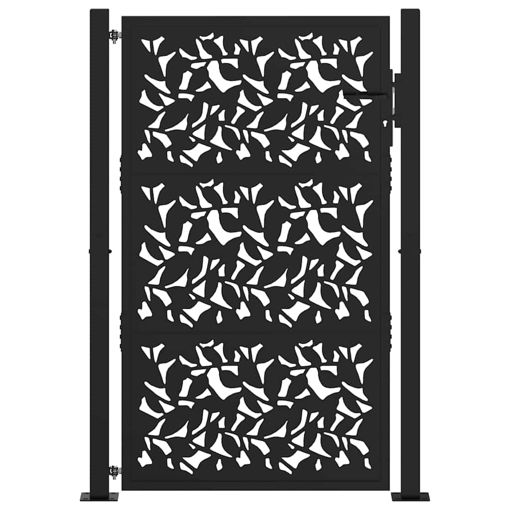 Zahradní branka černá 105x155 cm ocel design listů