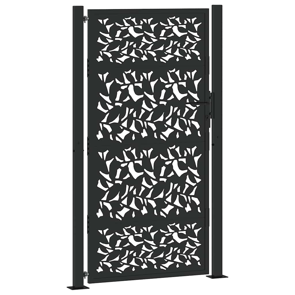 Zahradní branka černá 105x180 cm ocel design listů