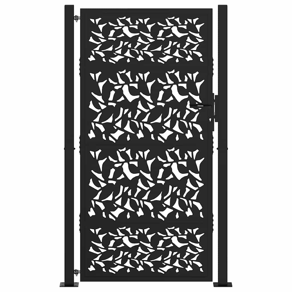 Zahradní branka černá 105x180 cm ocel design listů