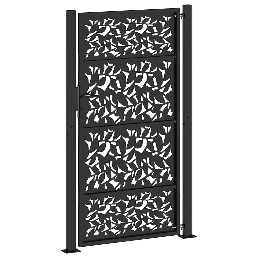 Zahradní branka černá 105x180 cm ocel design listů