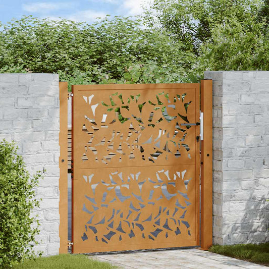 Zahradní branka 105x105 cm klimaticky odolný ocel design listů