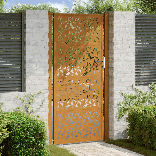 Zahradní branka 105x205 cm klimaticky odolný ocel design listů