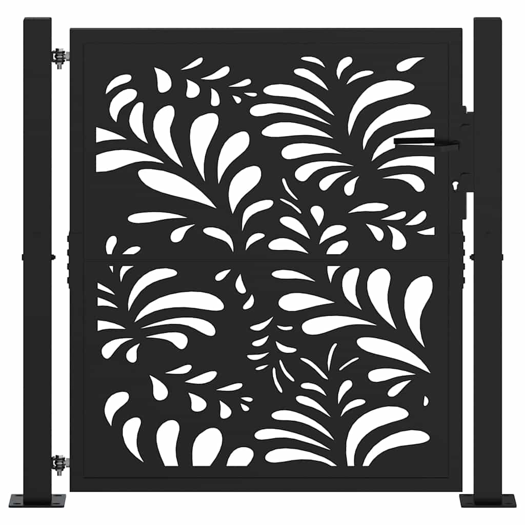 Zahradní branka černá 105x106 cm ocel design vlnek