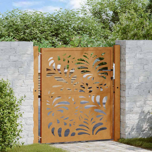 Zahradní branka 105x105cm klimaticky odolný ocel design vlnek