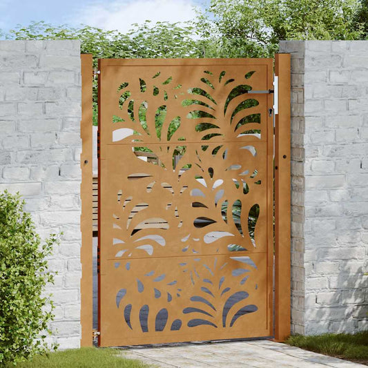 Zahradní branka 105x130 cm klimaticky odolný ocel design vlnek