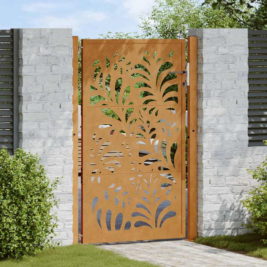 Zahradní branka 105x155 cm klimaticky odolný ocel design vlnek