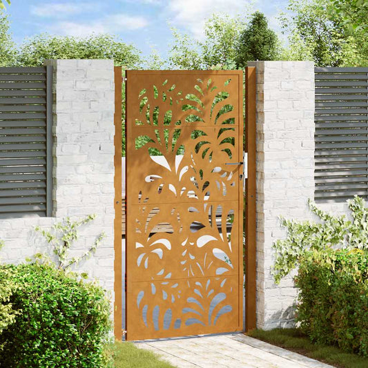 Zahradní branka 105x180 cm klimaticky odolný ocel design vlnek