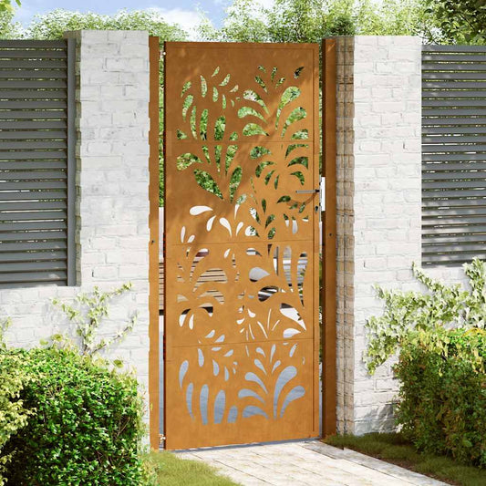 Zahradní branka 105x205 cm klimaticky odolný ocel design vlnek
