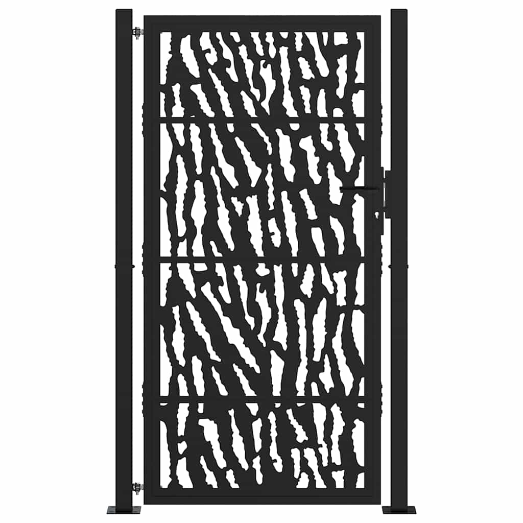 Zahradní branka černá 105x180 cm ocel design stopový